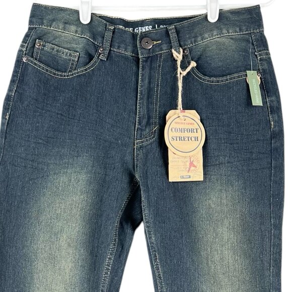 NWT Vintage Genes Men's Slim Fit Jeans Sz 28x30 Slim Leg Dark Blue Stretch Denim - Picture 3 of 14